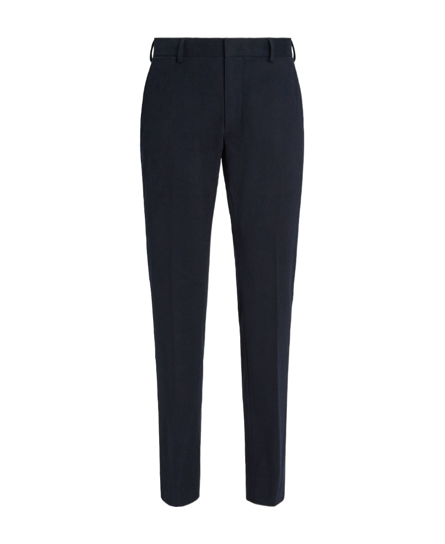Zegna Navy Blue Centoventimila Wool Pants In Black