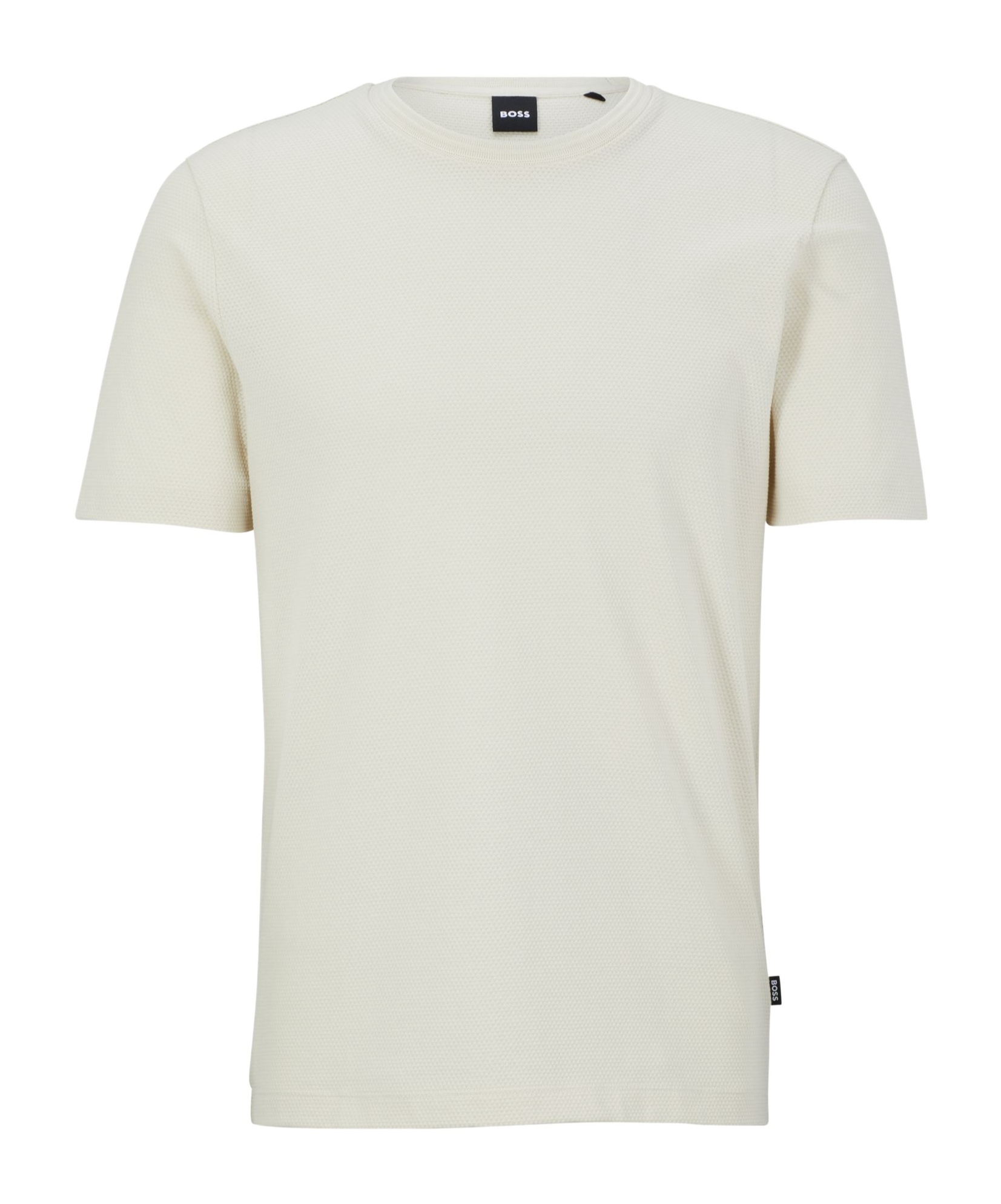 Shop Hugo Boss Logo-tag Bubble-jacquard Cotton T-shirt In White