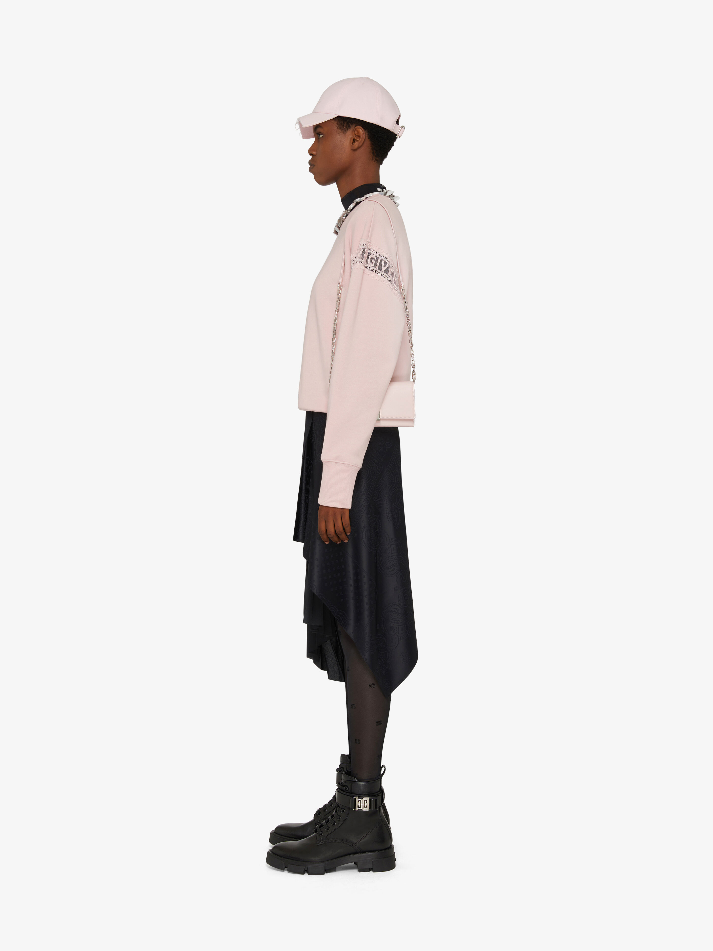 Givenchy Drop-shoulder Long-sleeve Sweatshirt In Pink