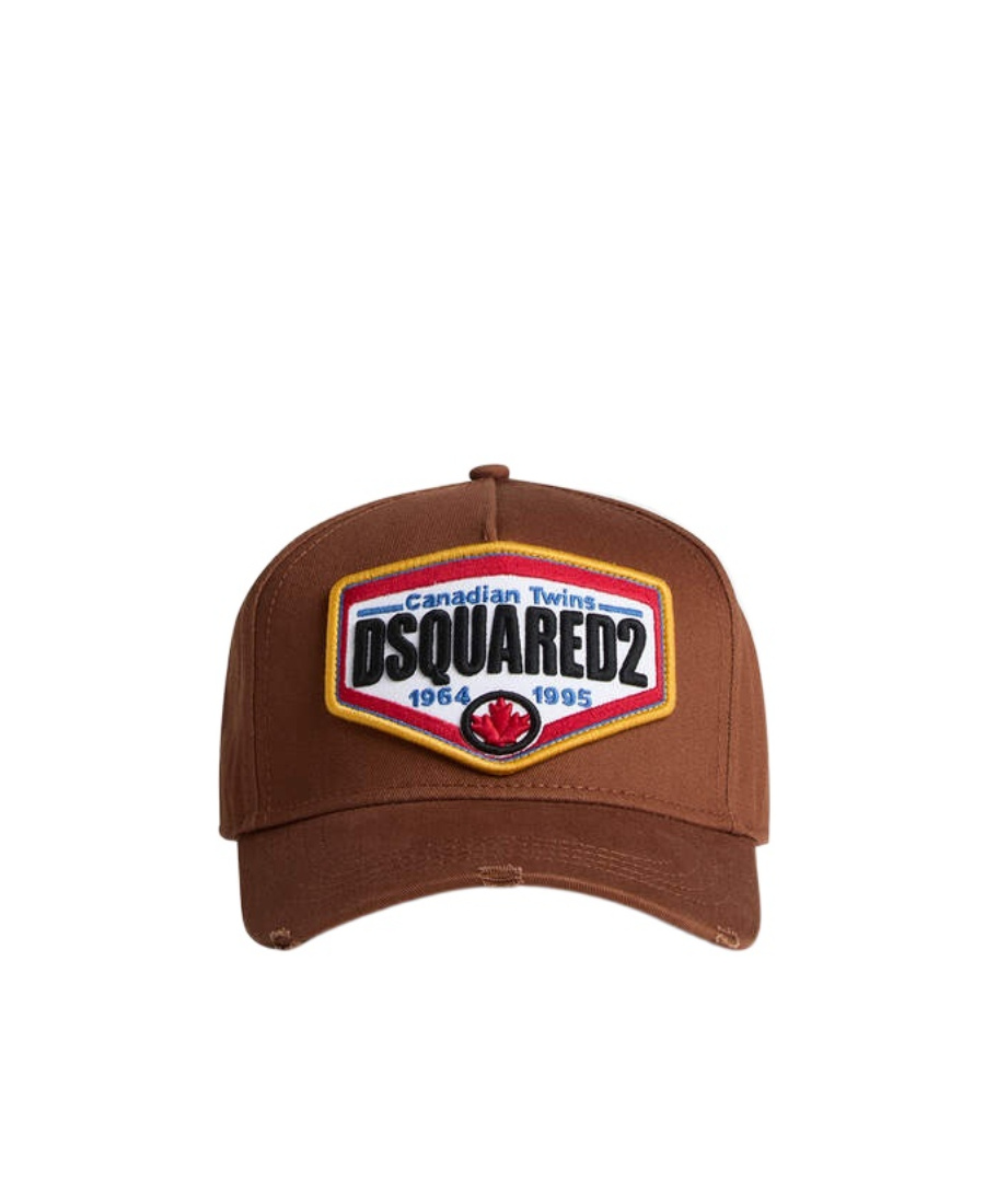 Dsquared2 Brown Cap With Embroidered Logo Patch In Brown