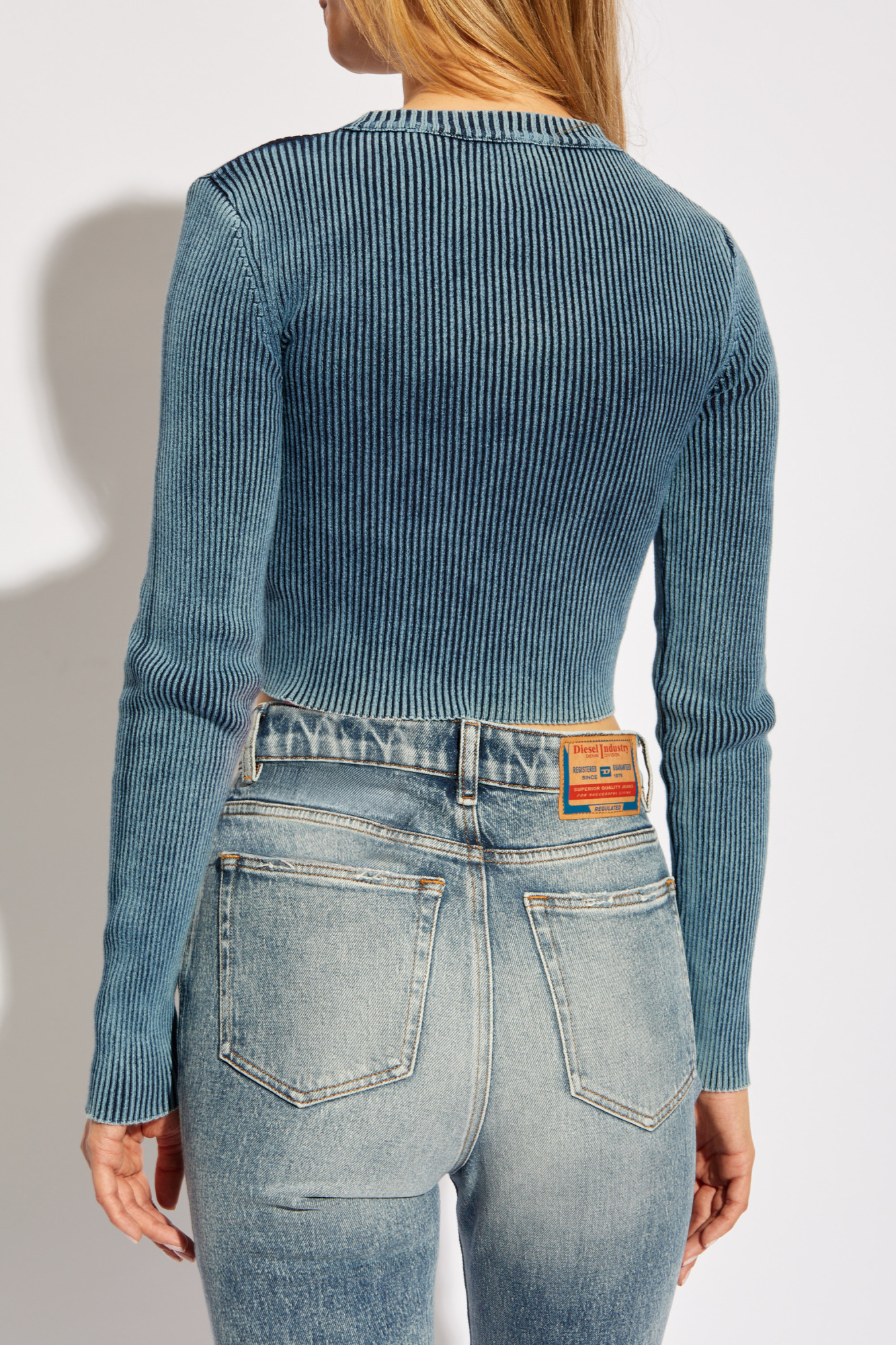 Diesel Women M-anchor Cotton Sweater In Blue