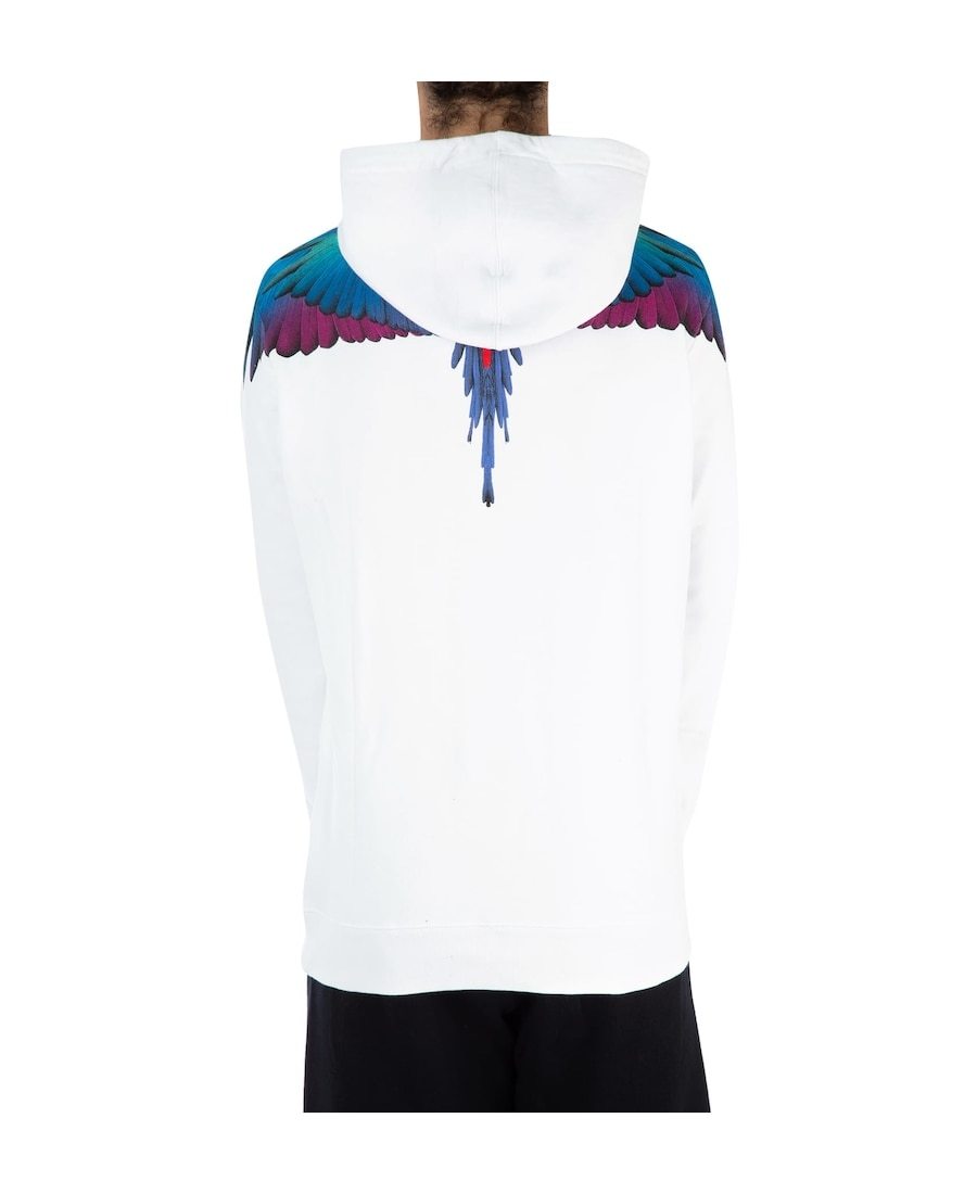 Marcelo Burlon County Of Milan Wing Printed Hooded Sweater In White
