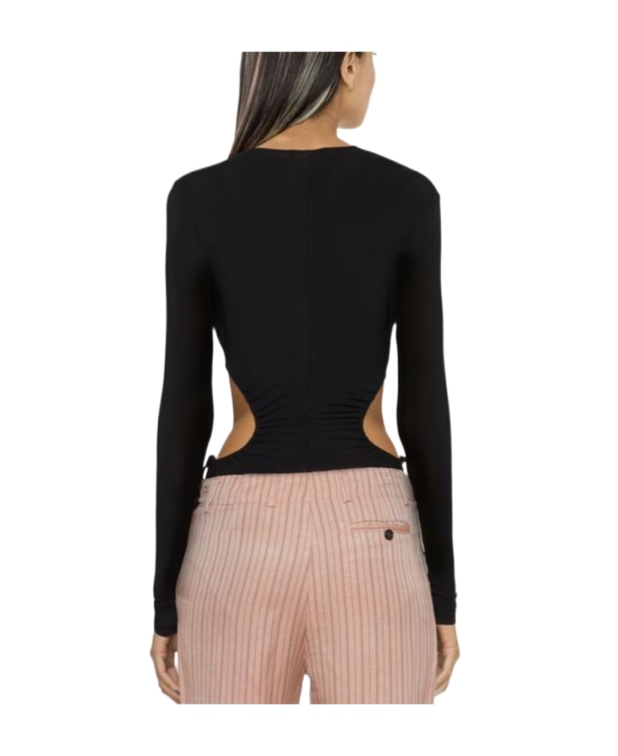 Isabel Marant Cut-out Stretched Bodysuit In Black