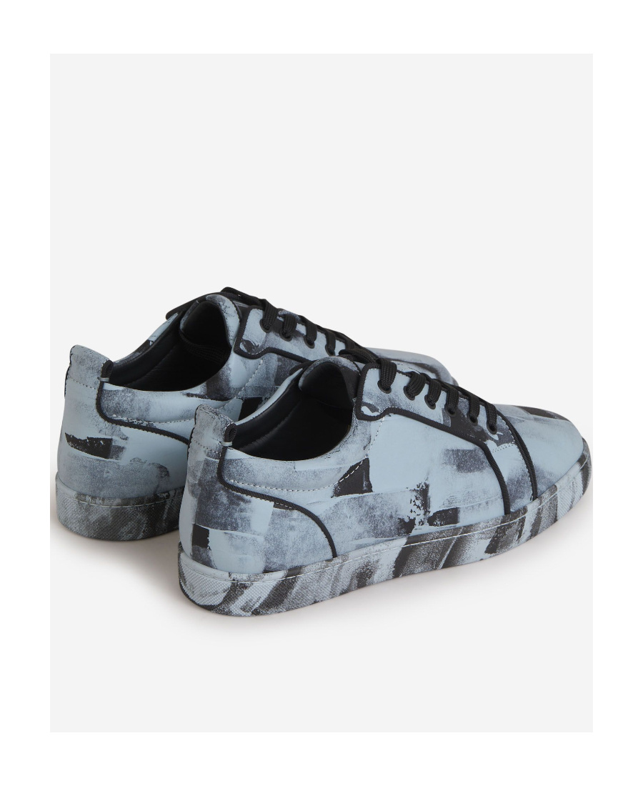 Christian Louboutin Louis Abstract-print Sneakers In Gray