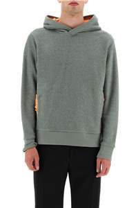 Craig Green Internal Frill Cotton Ruched Hoodie In Gray