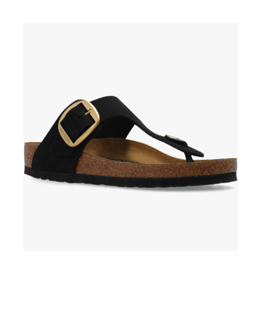 Birkenstock Gizeh Big Buckle Oiled Leather Sandal In Black
