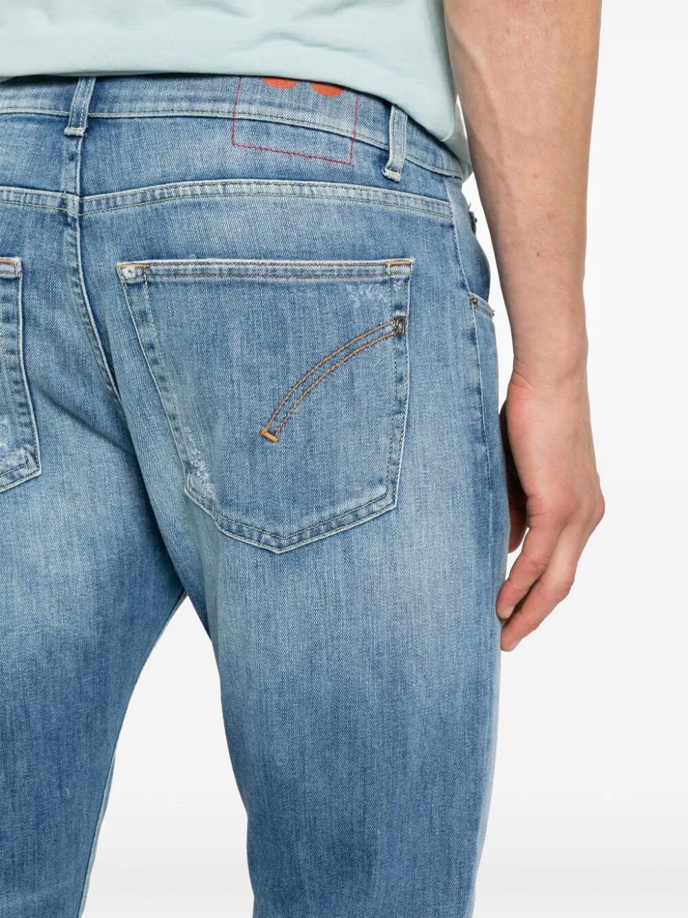Dondup Distressed Faded Jeans Five Pockets In Blue