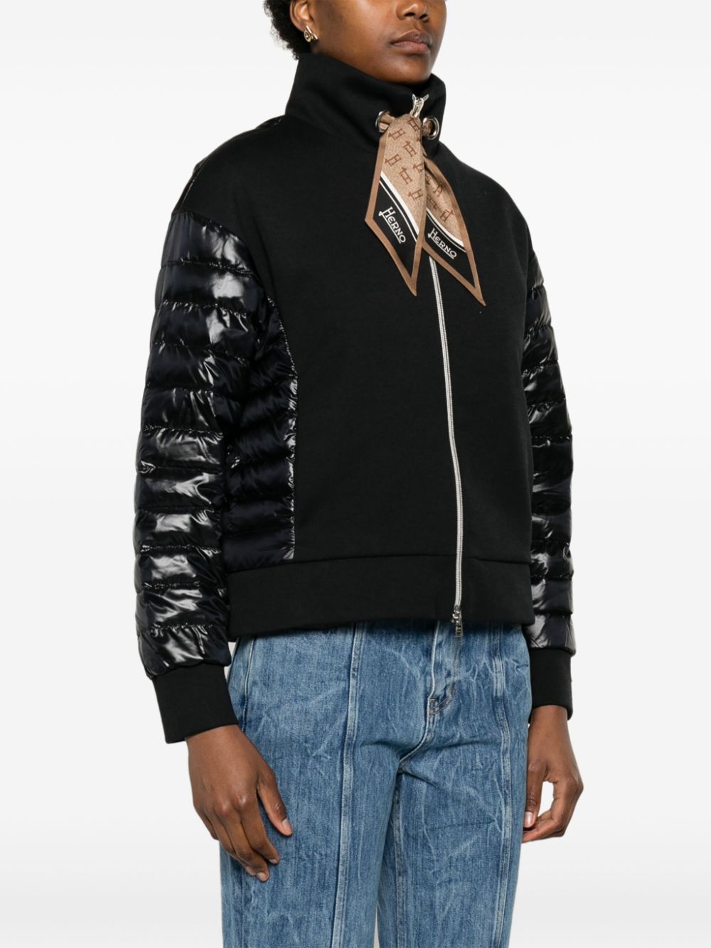Herno Yoga Padded Bomber Jacket In Black