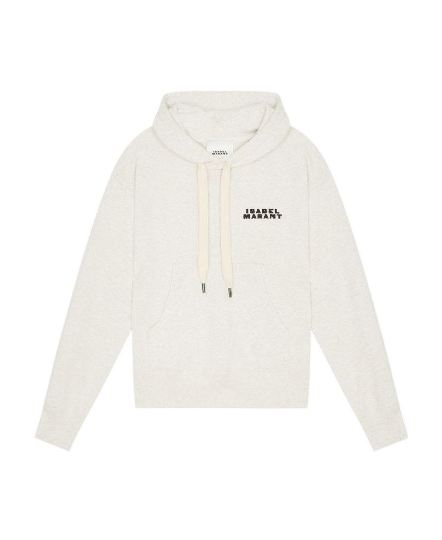 Isabel Marant Étoile Isabel Marant Sylla Logo Embroidered Drawstring Hoodie In White