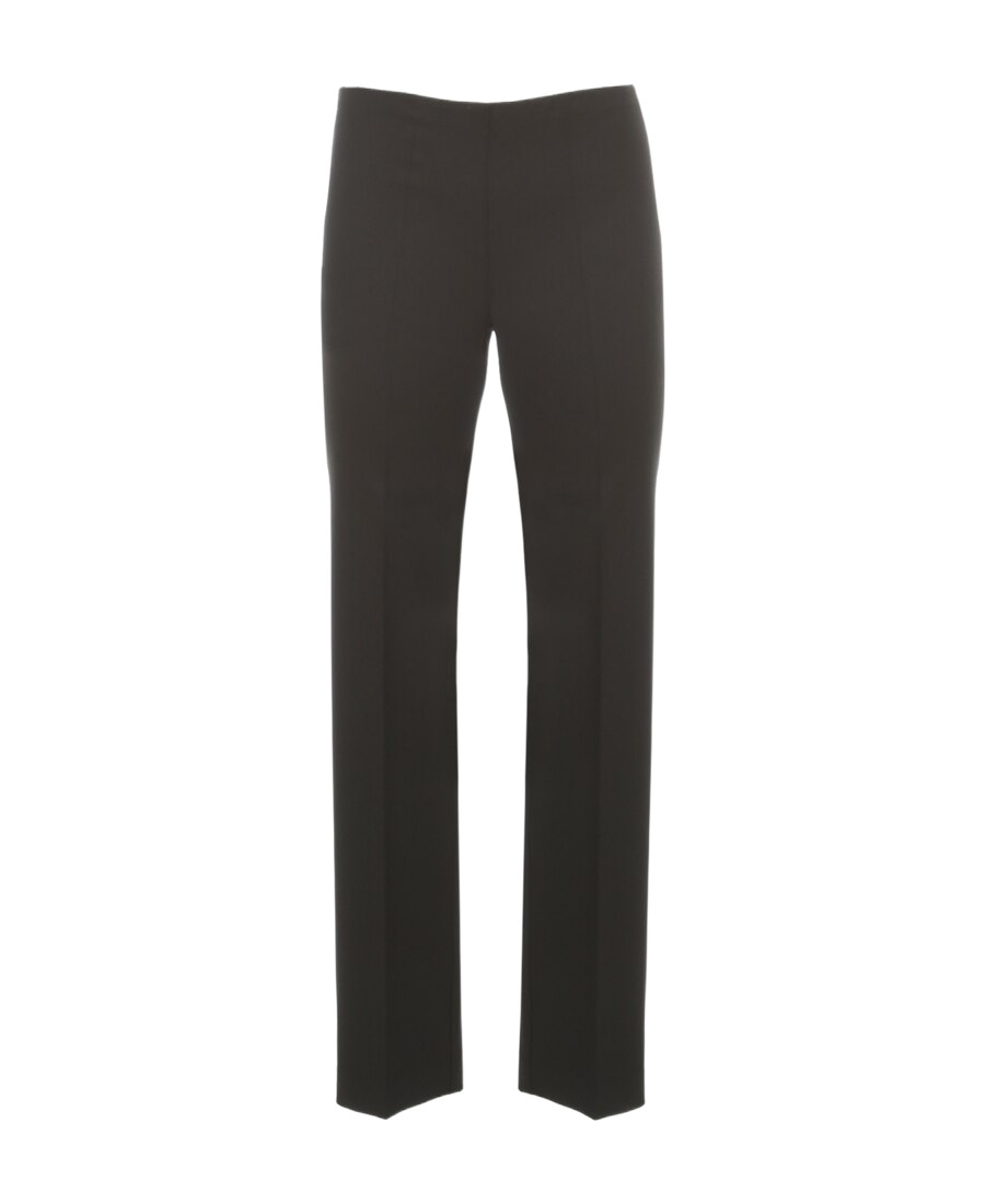 Shop P.a.r.o.s.h Mid-rise Tapered Virgin Wool Trousers In Black