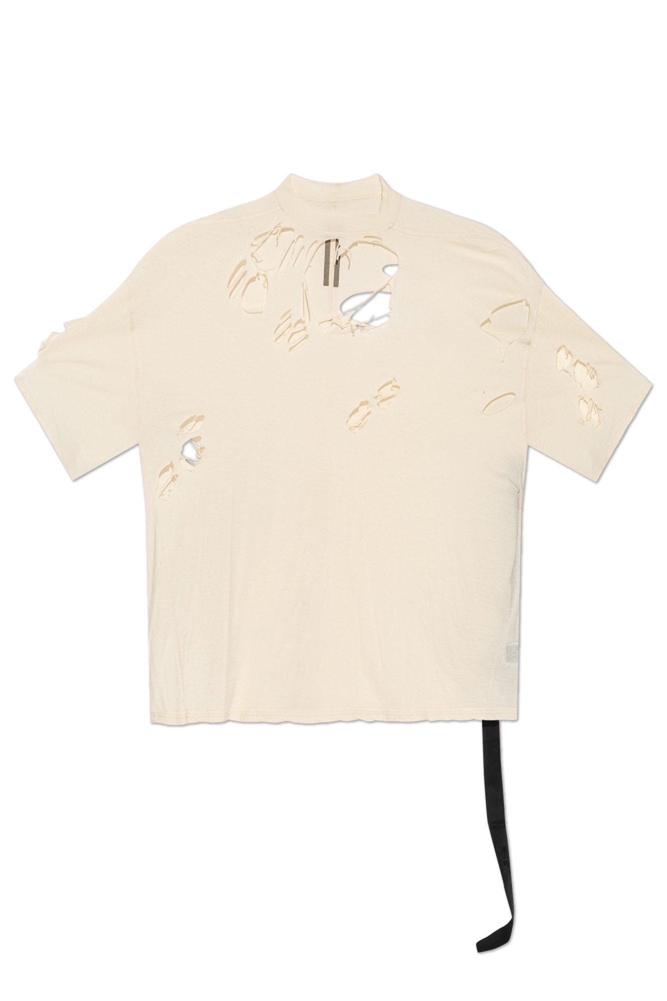 Rick Owens Drkshdw T-shirt With Broken Holes In White