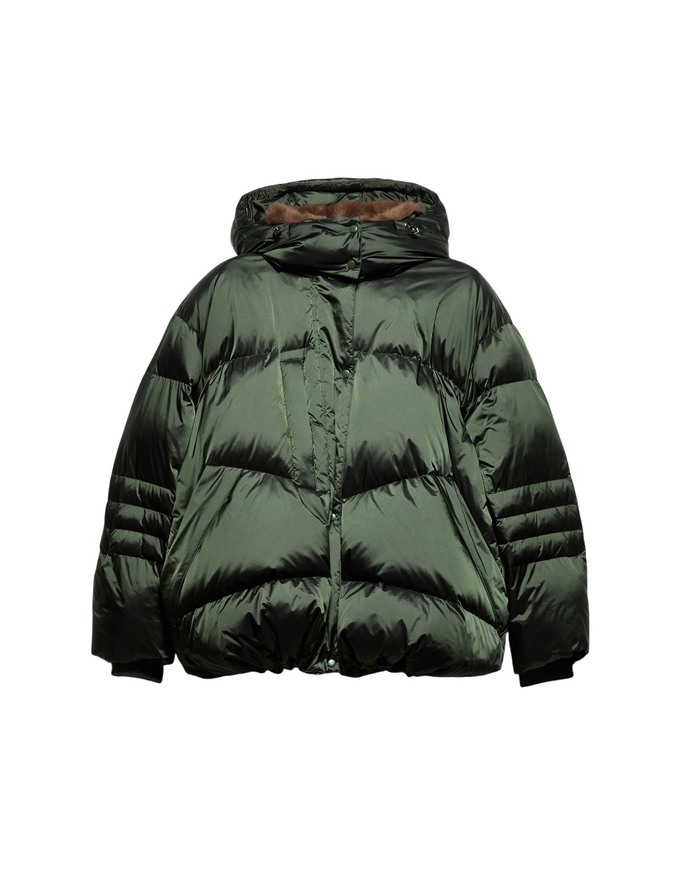 Maxco. Oversized Hooded Down Jacket In Green