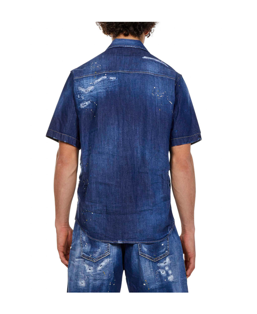 Dsquared2 Short-sleeved Denim Shirt In Blue