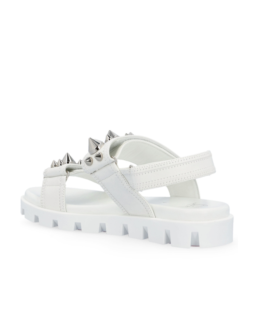 Christian Louboutin Pinned Flat Sandals In White
