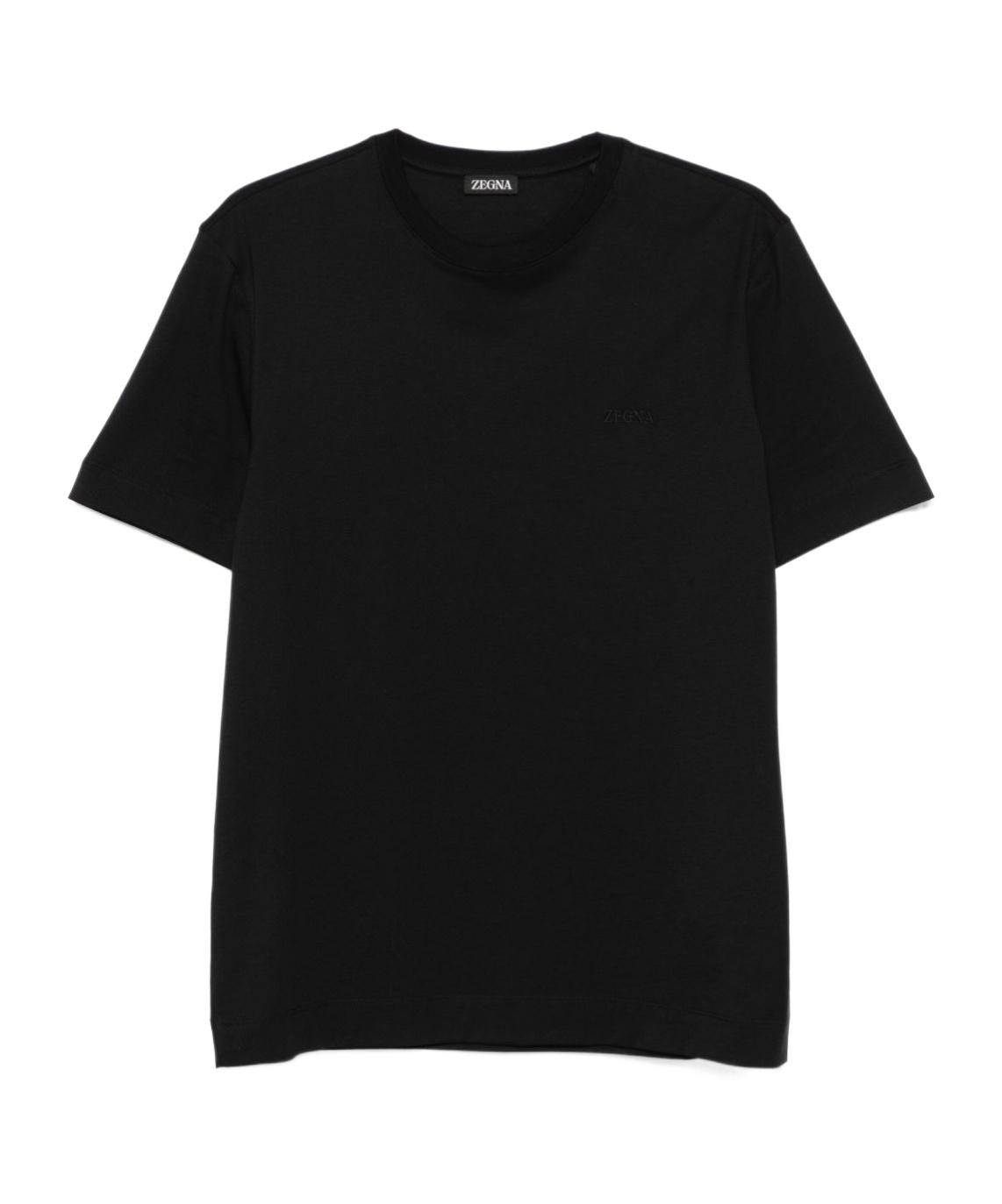 Zegna T-shirt In Cotone Blu Scuro Uomo In Black