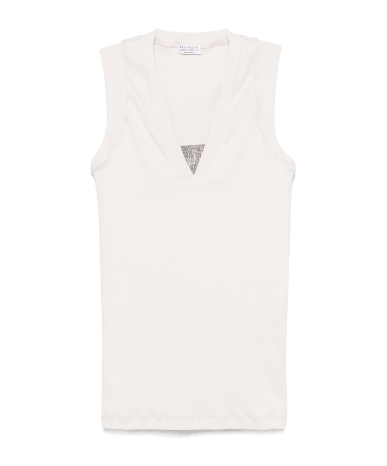 Brunello Cucinelli Stretch-cotton Monili Tank Top In White