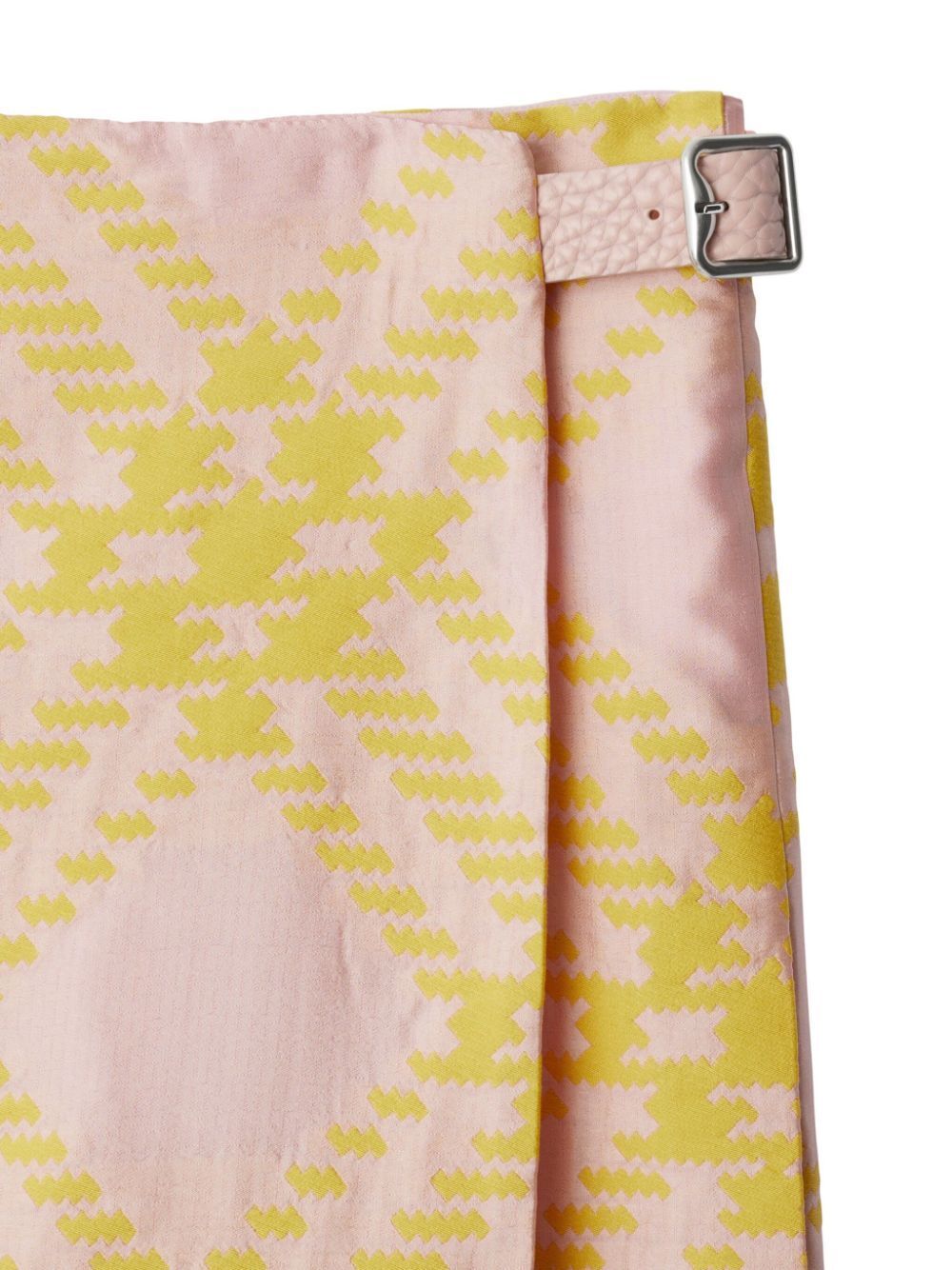 Burberry Checked A-line Mini Skirt In Nude