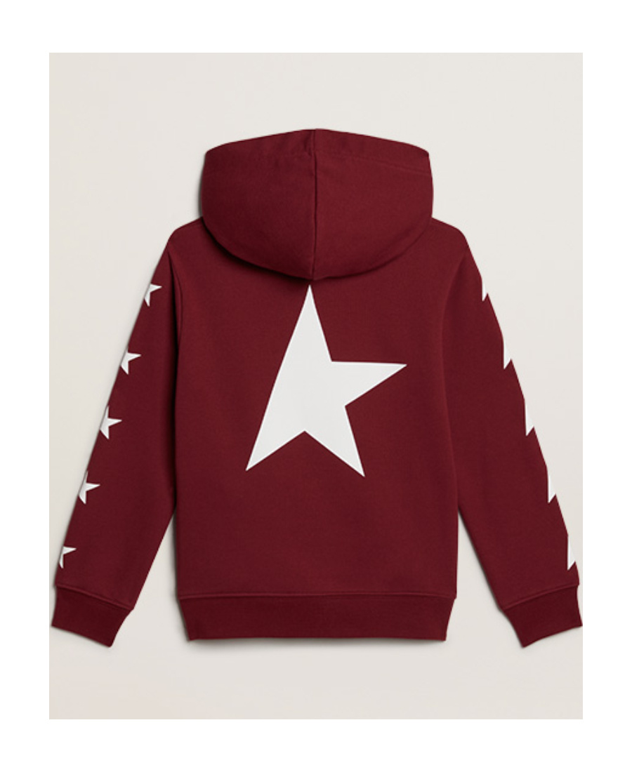 Golden Goose Star-print Cotton-blend Hoodie In Brown