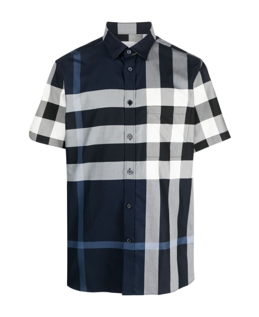 Burberry Checked Short-sleeve Cotton Shirt In Orange