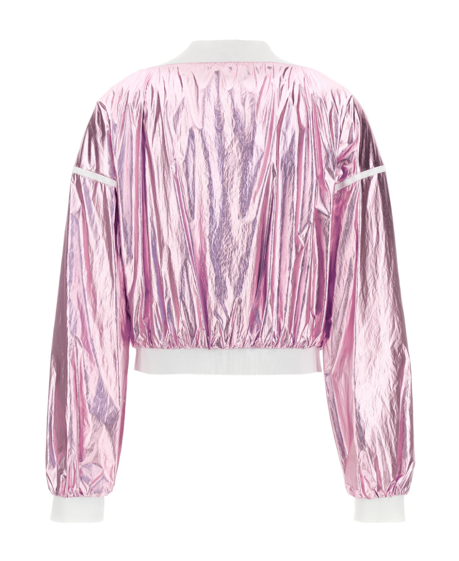 Tom Ford Metallic Cropped Bomber Jacket In Pink