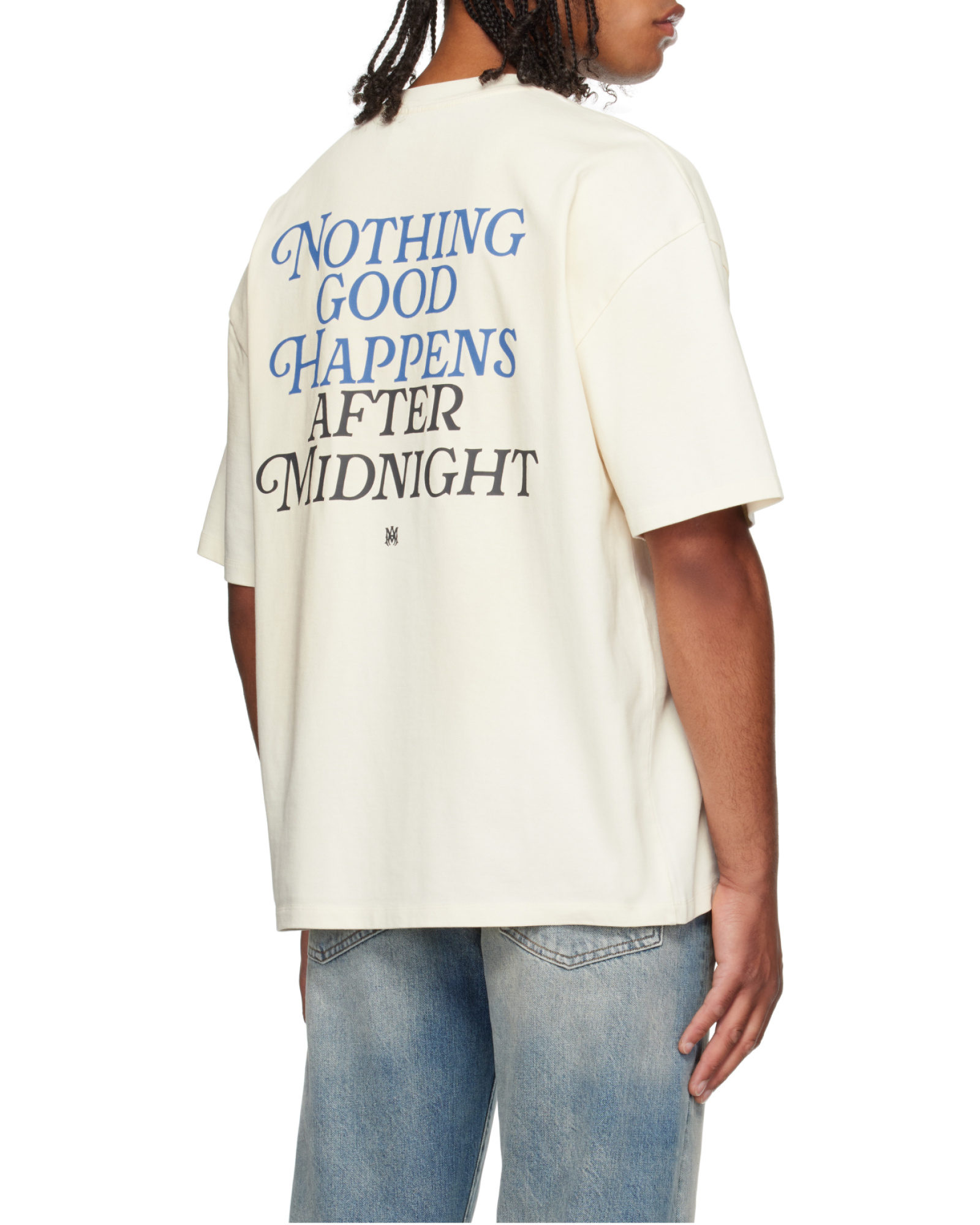 Amiri Boxy-fit Graphic T-shirt With Midnight Message In White