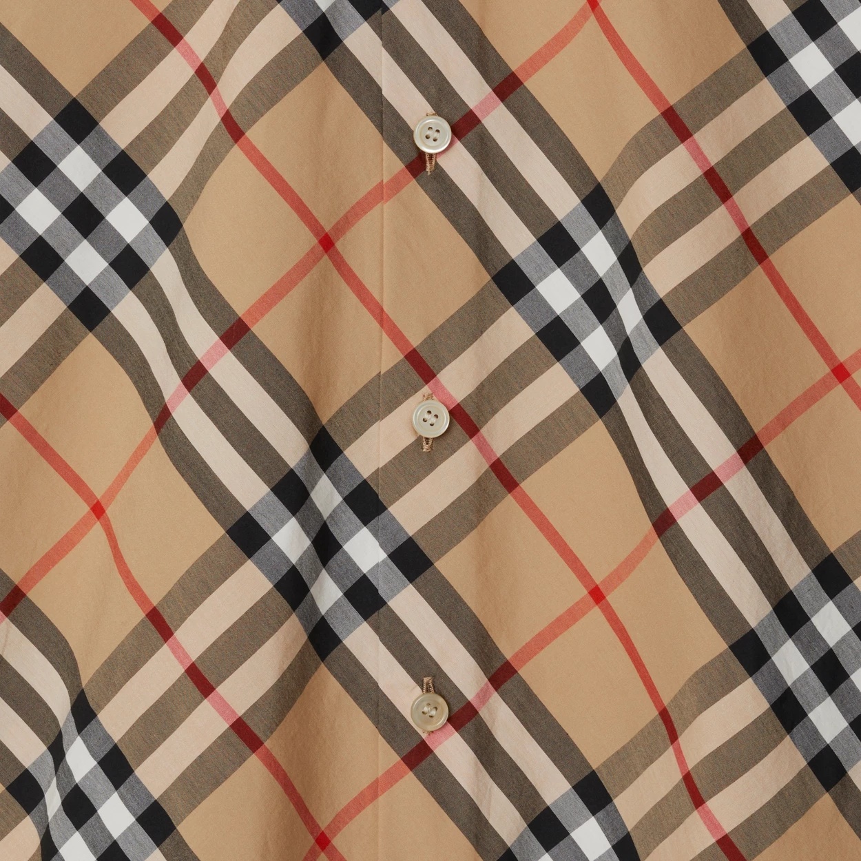 Shop Burberry Check-pattern Cotton Shirt In Brown