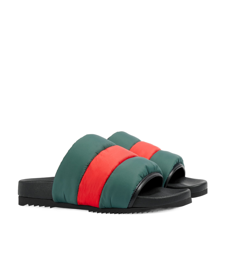 GUCCI WEB STRIPE PADDED SLIDES