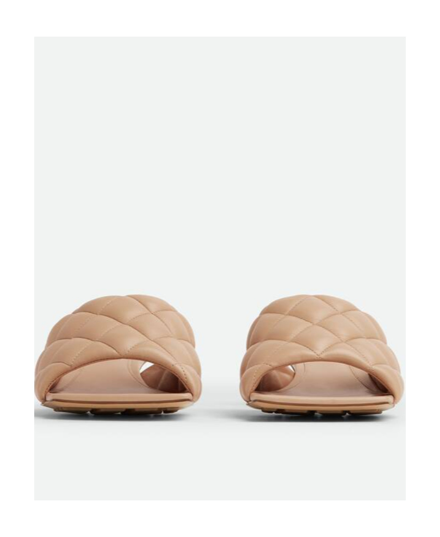 Bottega Veneta 45mm Padded Metallic Leather Sandals In Nude