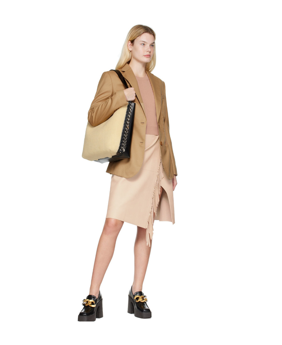 Stella Mccartney Tan Tapered Blazer In Nude