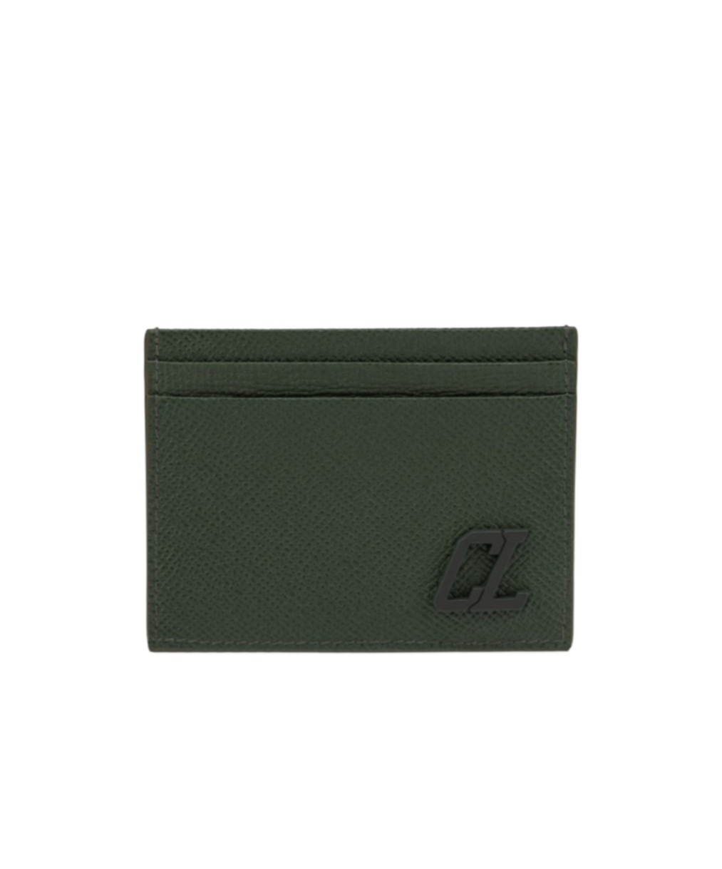 Christian Louboutin Groovy Textured Finish Wallets & Cardholders In Green