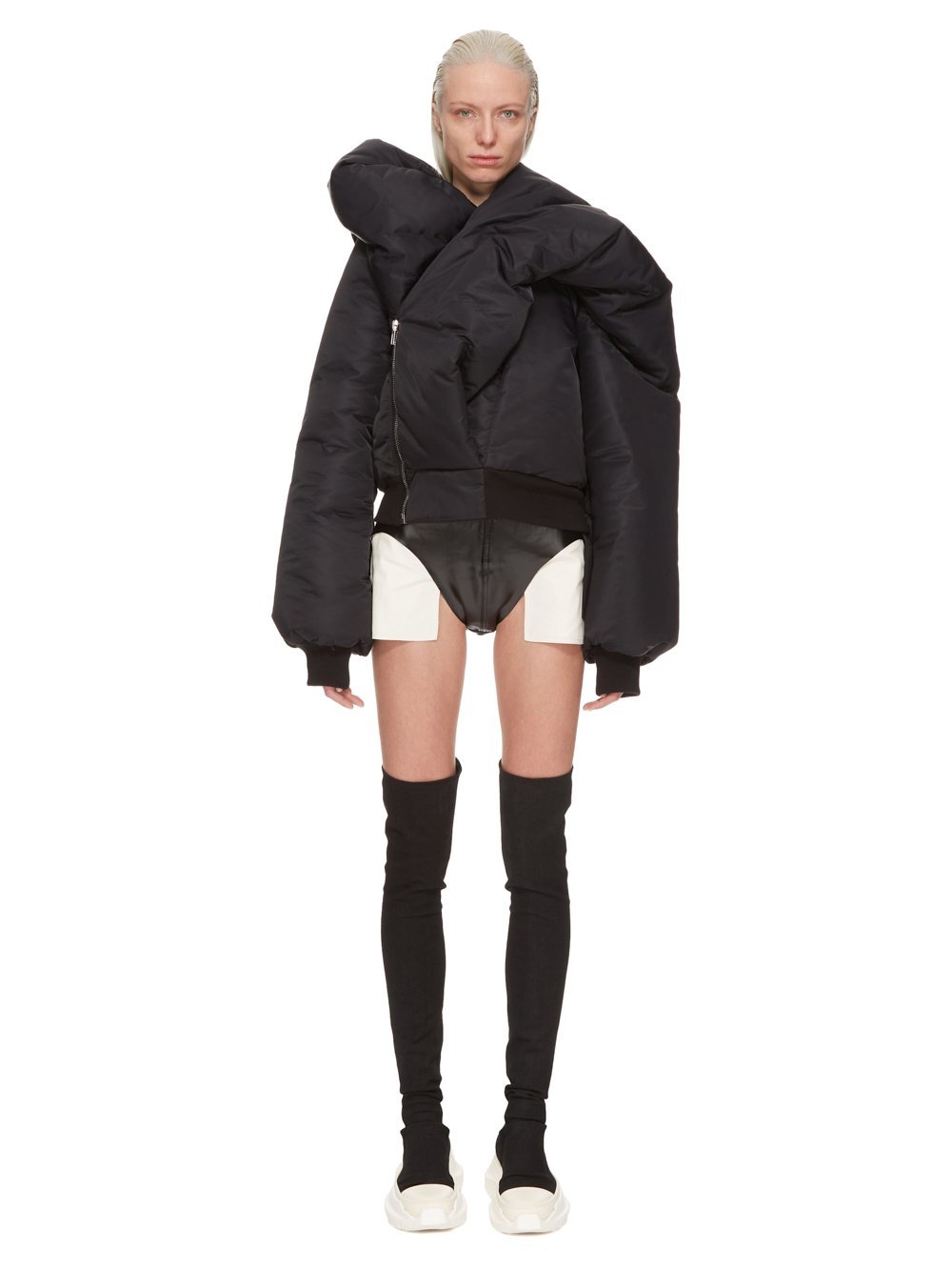 Rick Owens Doll Padded Bomber Jacket In Black