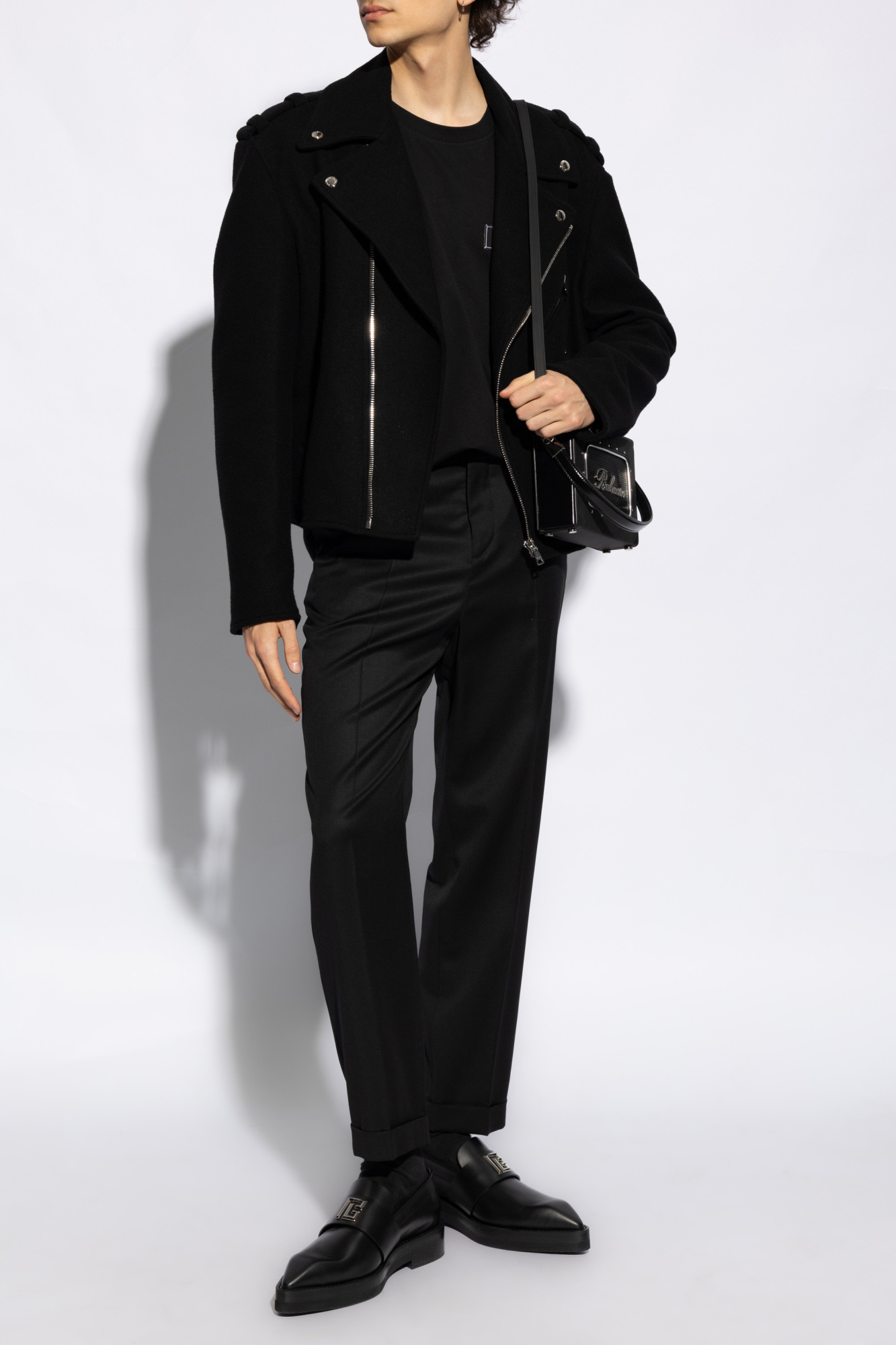 Balmain Couture Label T-shirt In Black