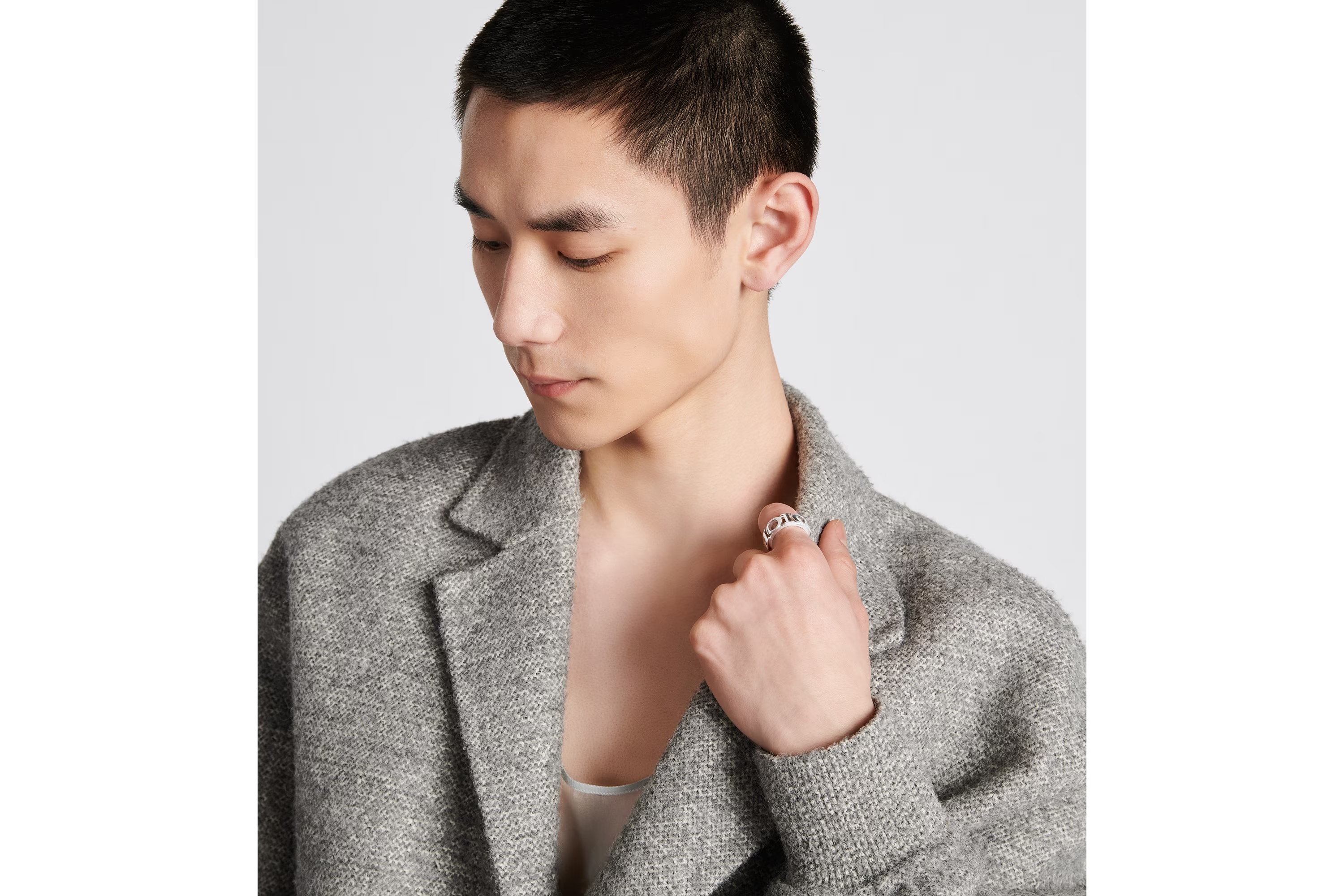 Dior Long-sleeved Wool Shearing Casual Jacket In Gray