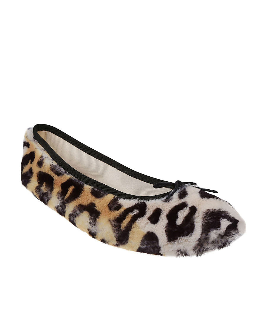 Repetto Leopard Print Ballet Shoes In Black