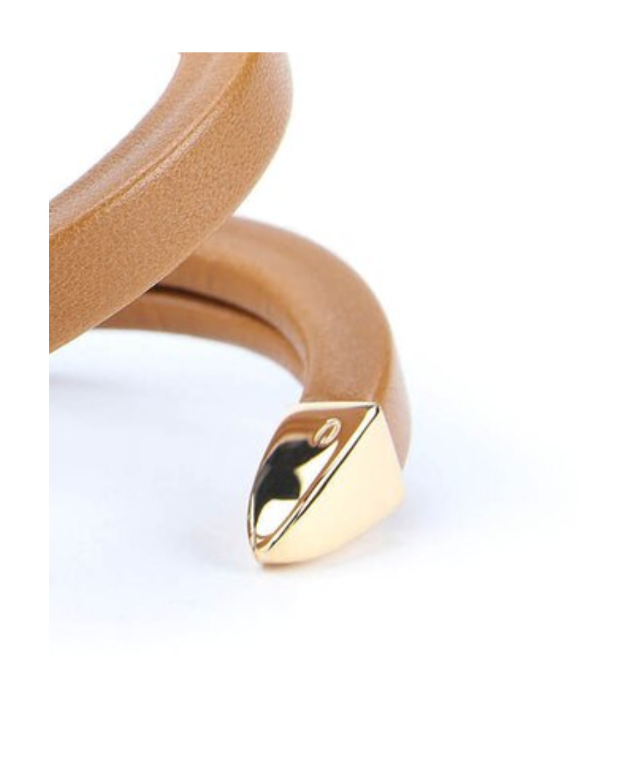 Bottega Veneta Coiled Leather Cuff Bracelet In Yellow