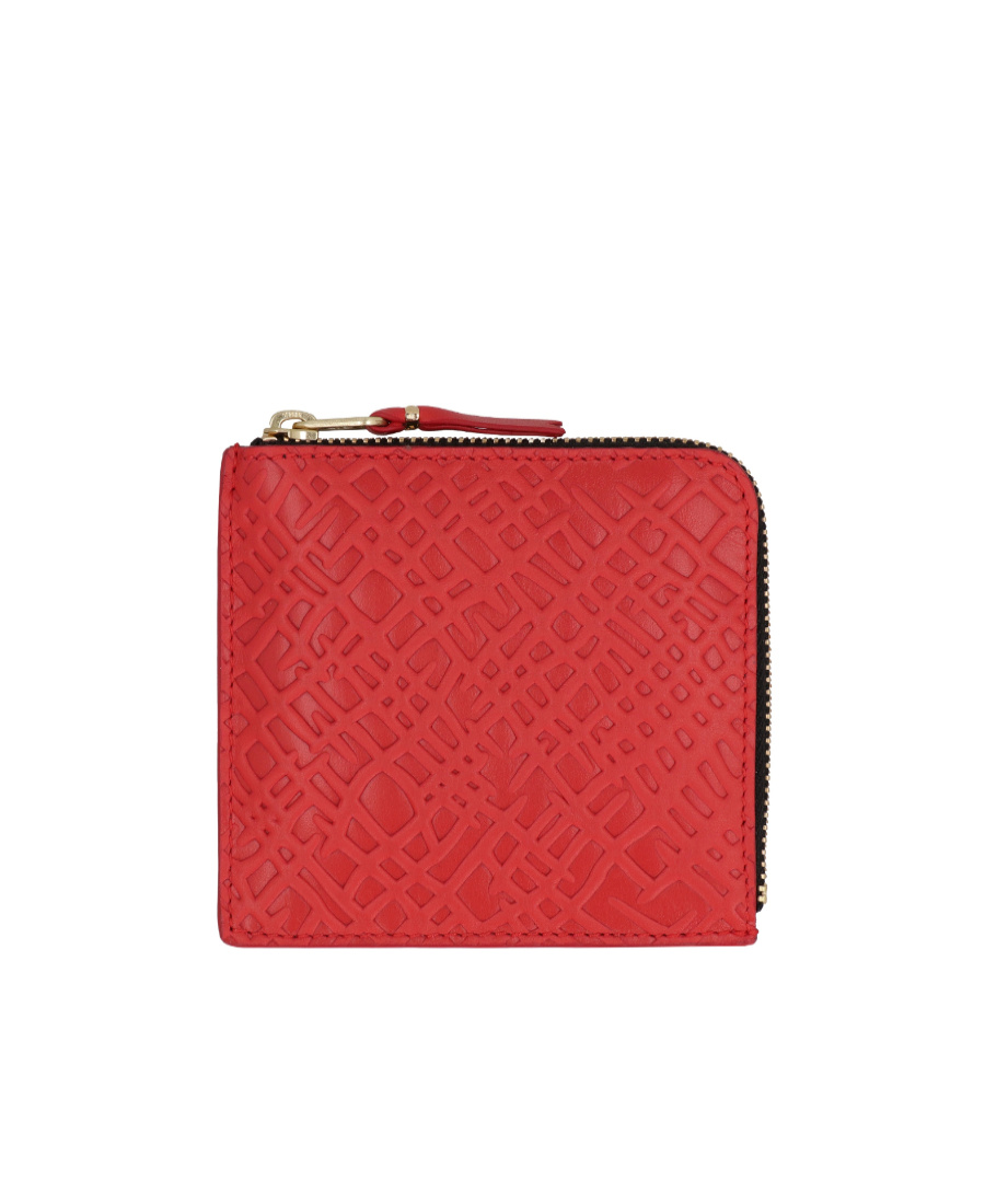 Comme Des Garçons Wallet Leather Zipped Coin Purse In Red