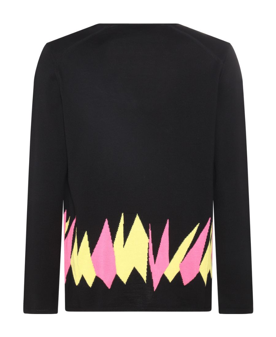 Comme Des Garçons Homme Plus Zg Zag Detailed Crewneck Jumper In Black