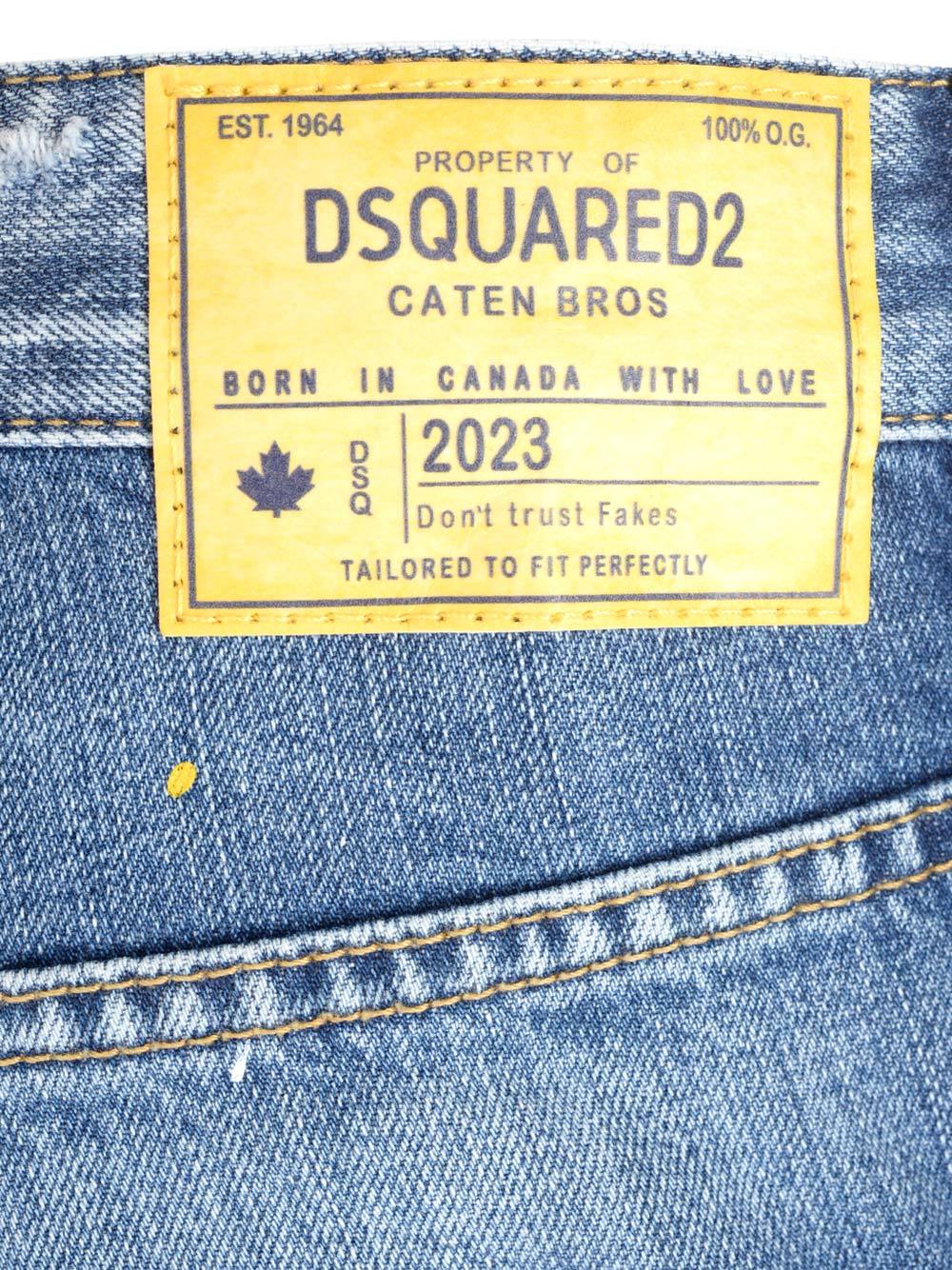 Shop Dsquared2 Straight-leg Patchwork Jeans In Blue