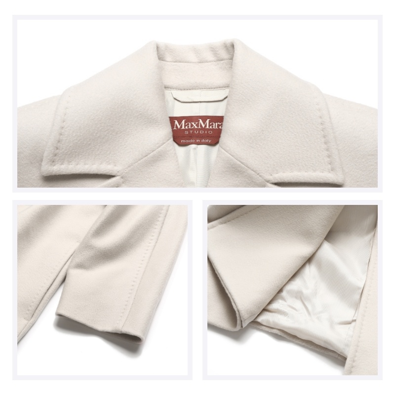 Max Mara Lapel Long-sleeved Coat In Neutral