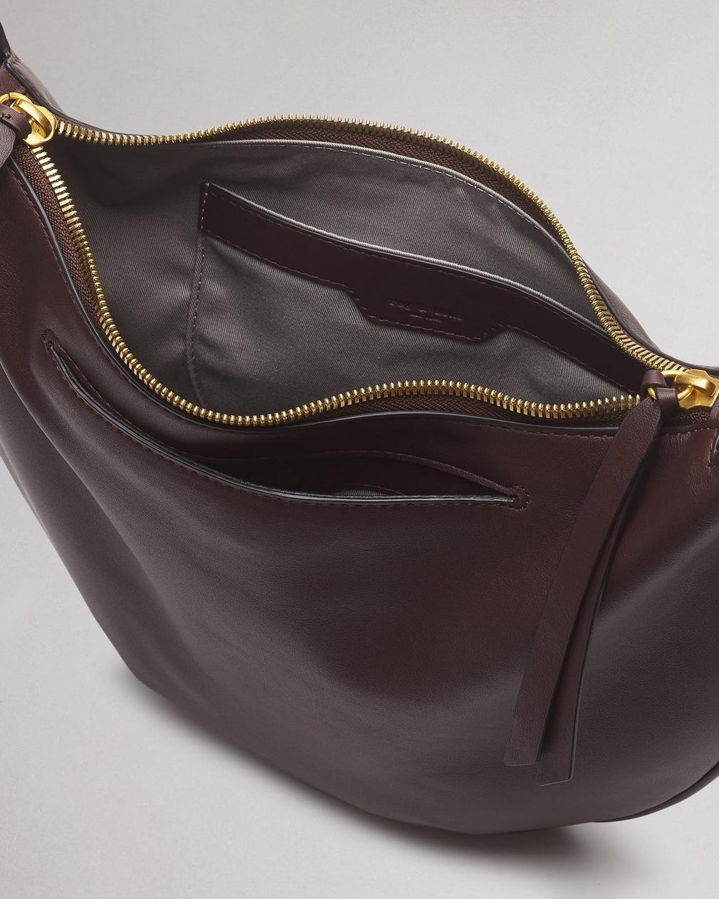 Rag & Bone Zippered Shoulder Bag In Dark Brown