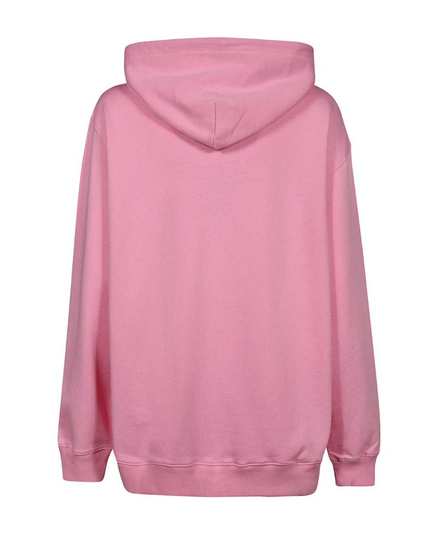 Msgm Cotton Hoodie In Pink