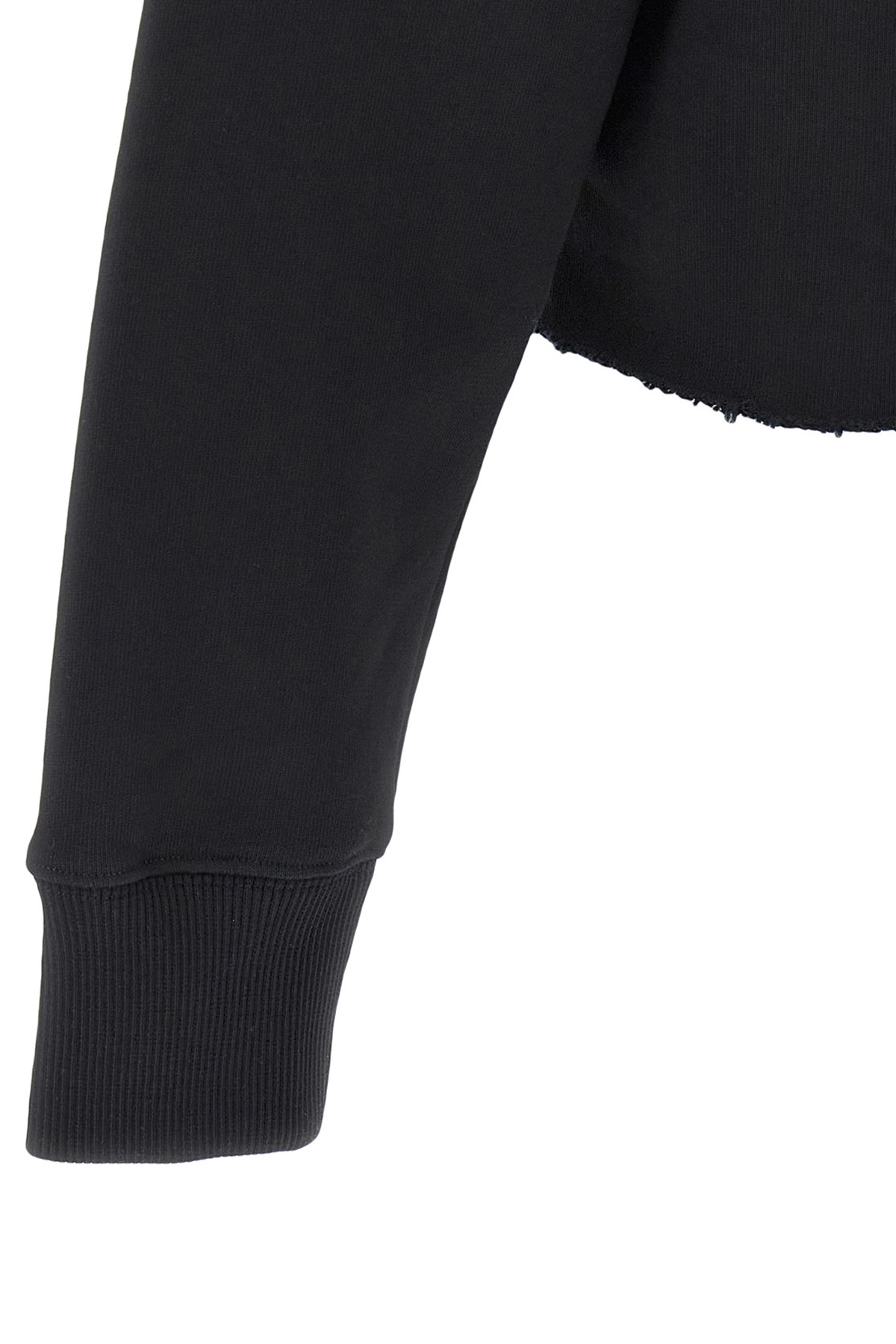 Givenchy Cropped Sweatshirt Hooded Kangaroo Pocket In Black