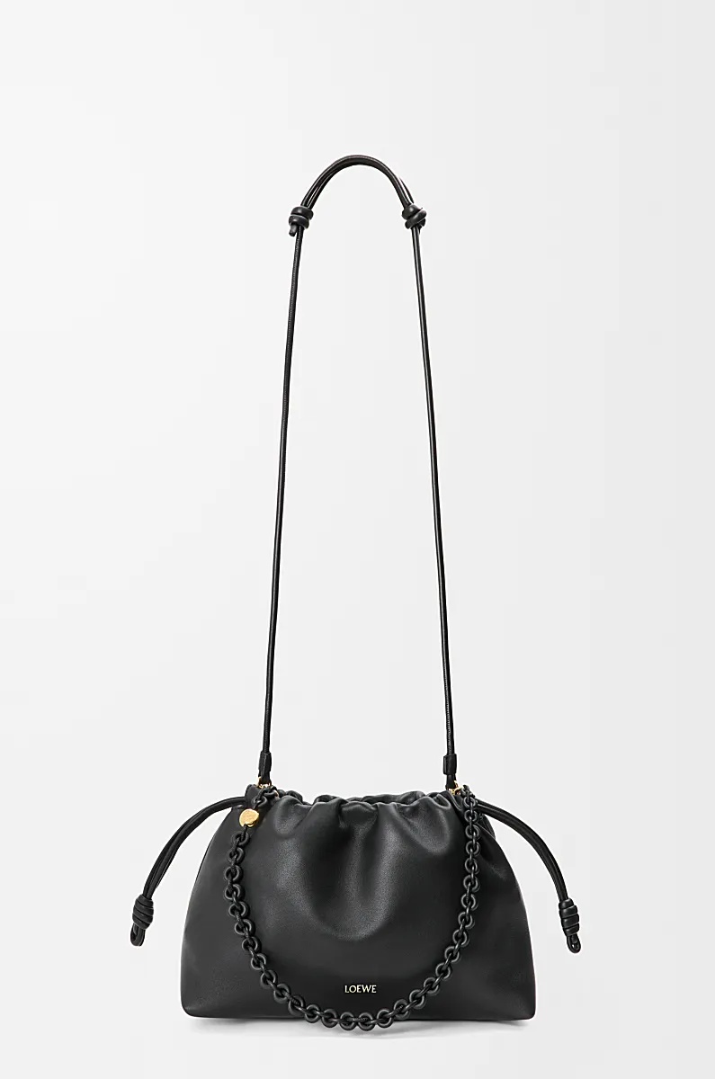 Loewe Medium Flamenco Purse In Mellow Nappa Lambskin In Black