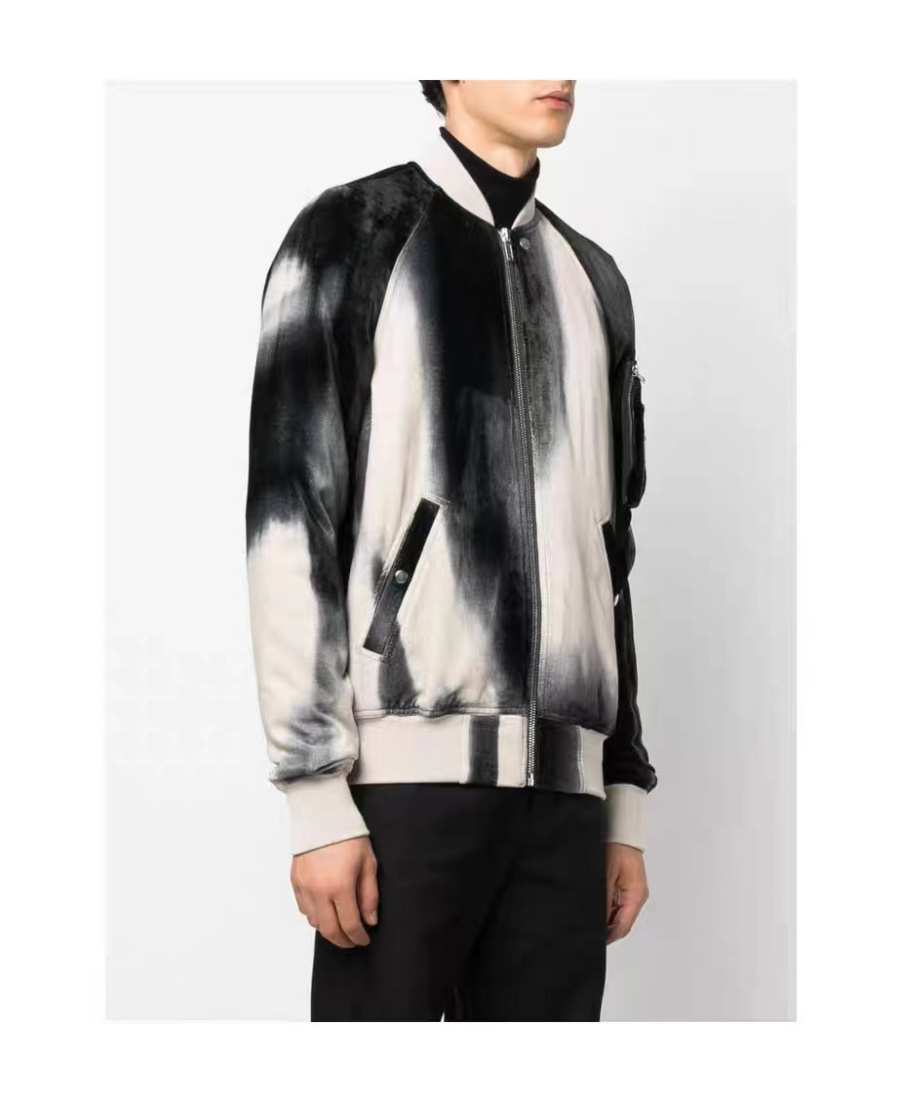 Rick Owens Virgin-wool Bleached Bomber-jacket In Black