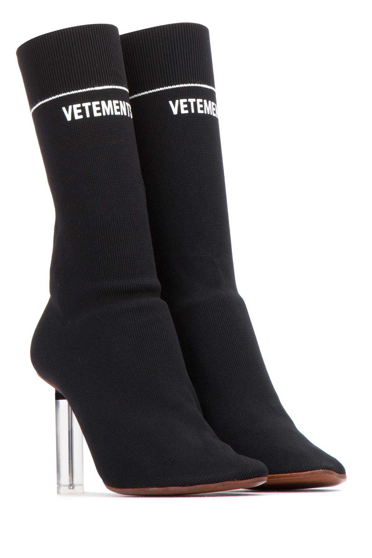Vetements Knitted Hosiery Boots In Black