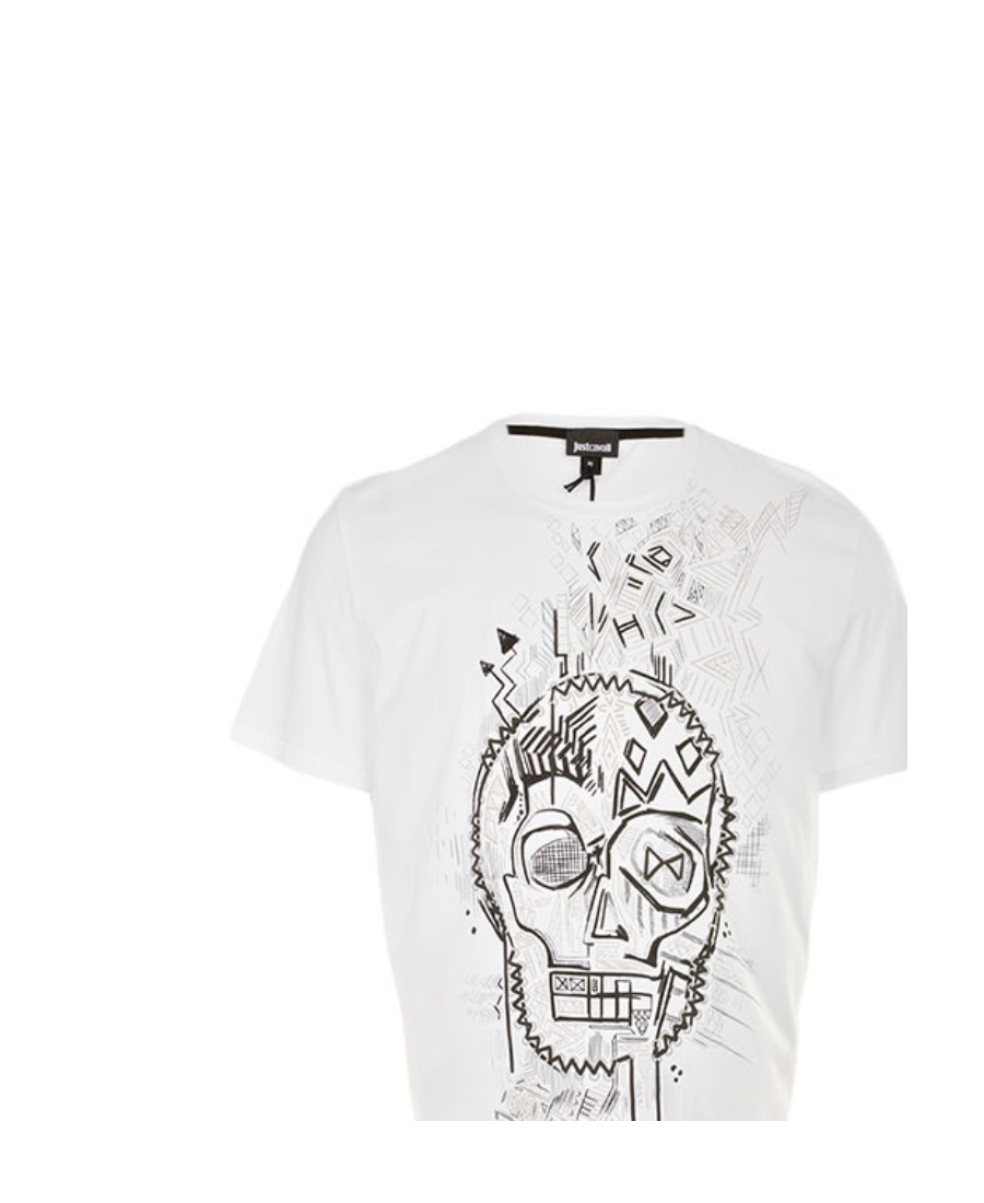 Just Cavalli Skull Printed Short-sleeved T-shirt In White