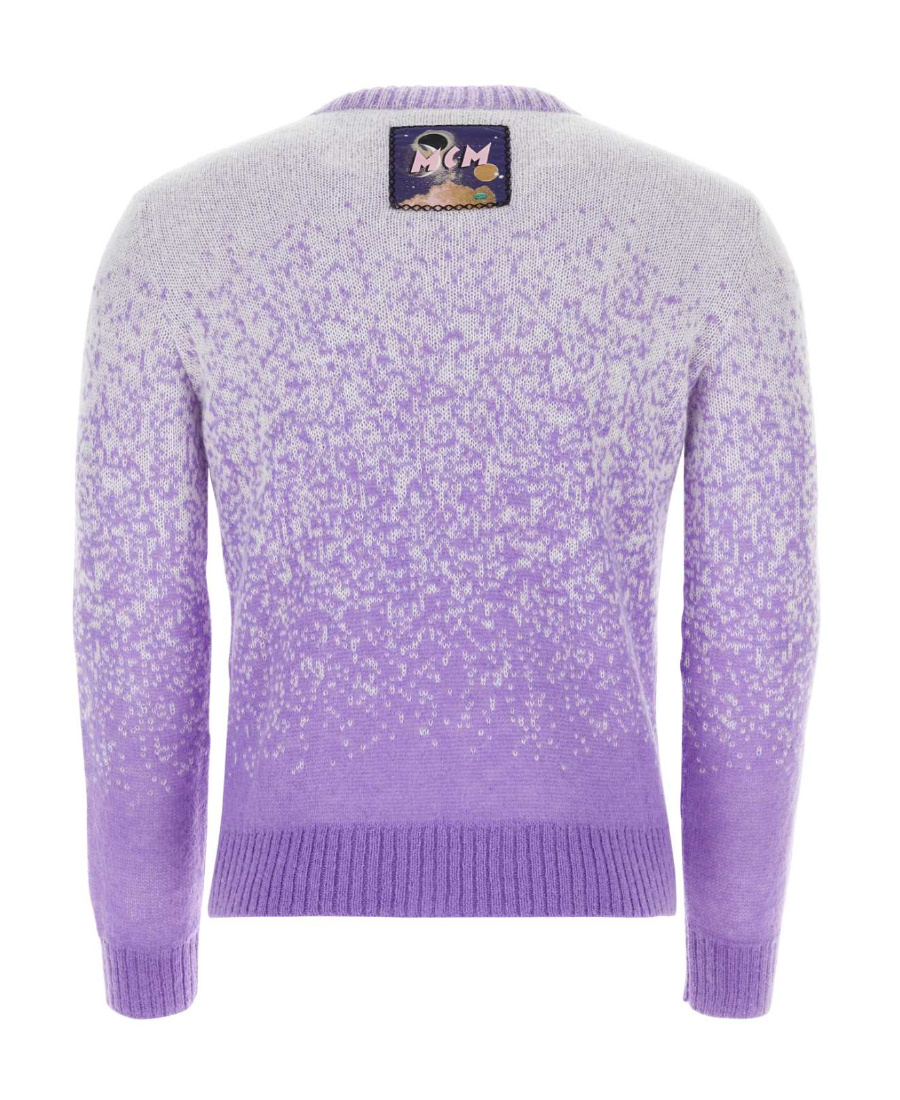 Shop Mcm Gradient Knitted Sweater In Purple