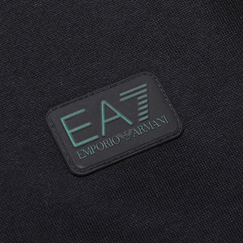 Ea7 Logo-print Detail Zipped Hoodie In Black
