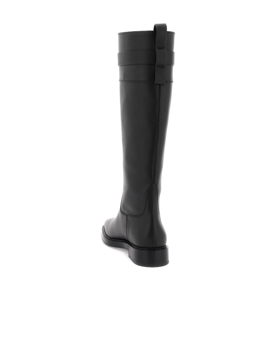 Ferragamo Stivale Ryder Leather Boots In Black