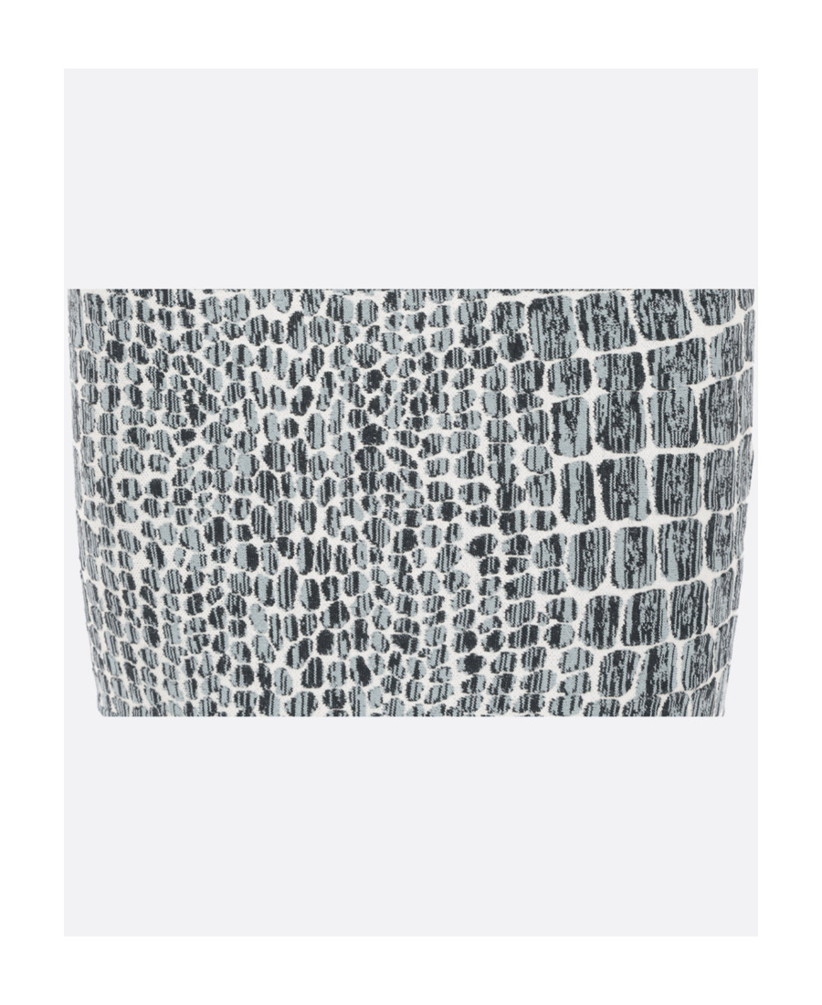Alaïa 3d Crocodile Stretch Knitted Jacquard Vest In Gray